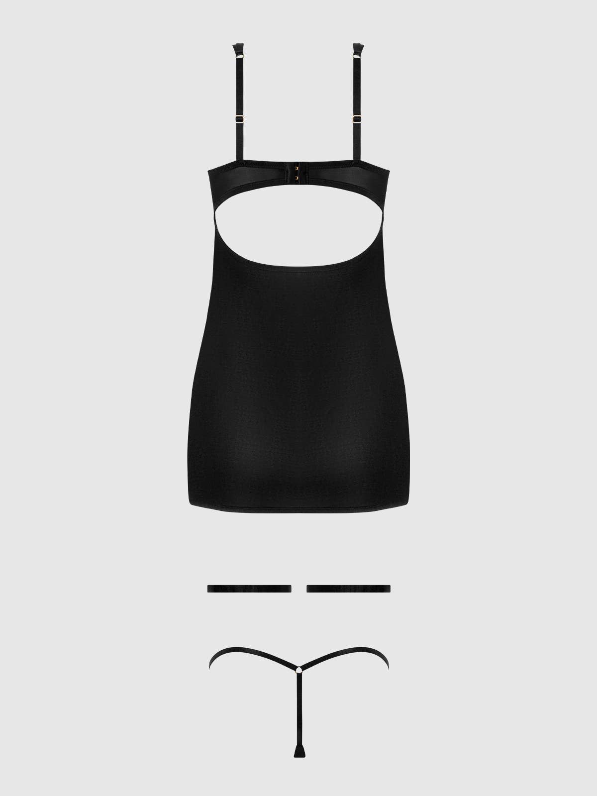 Yasmine Shimmer Garter Chemise Set