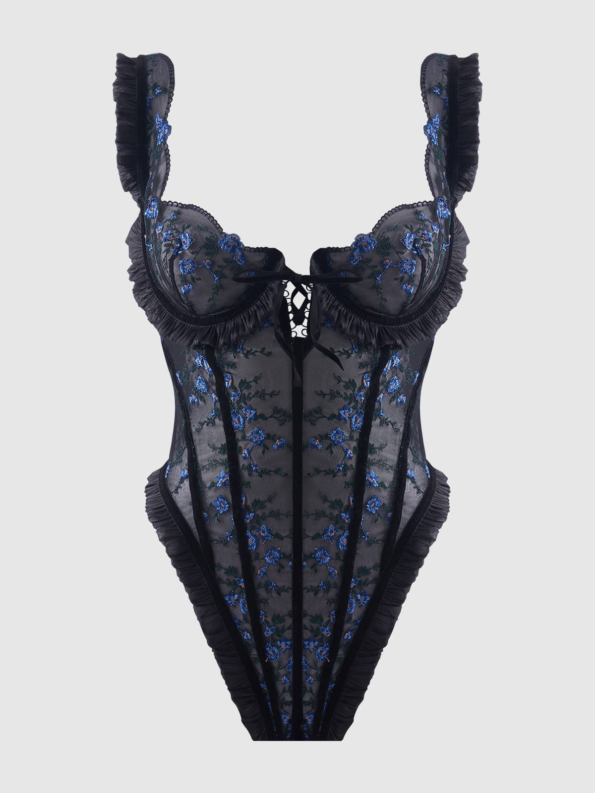 Harper Embroidered Mesh Teddy