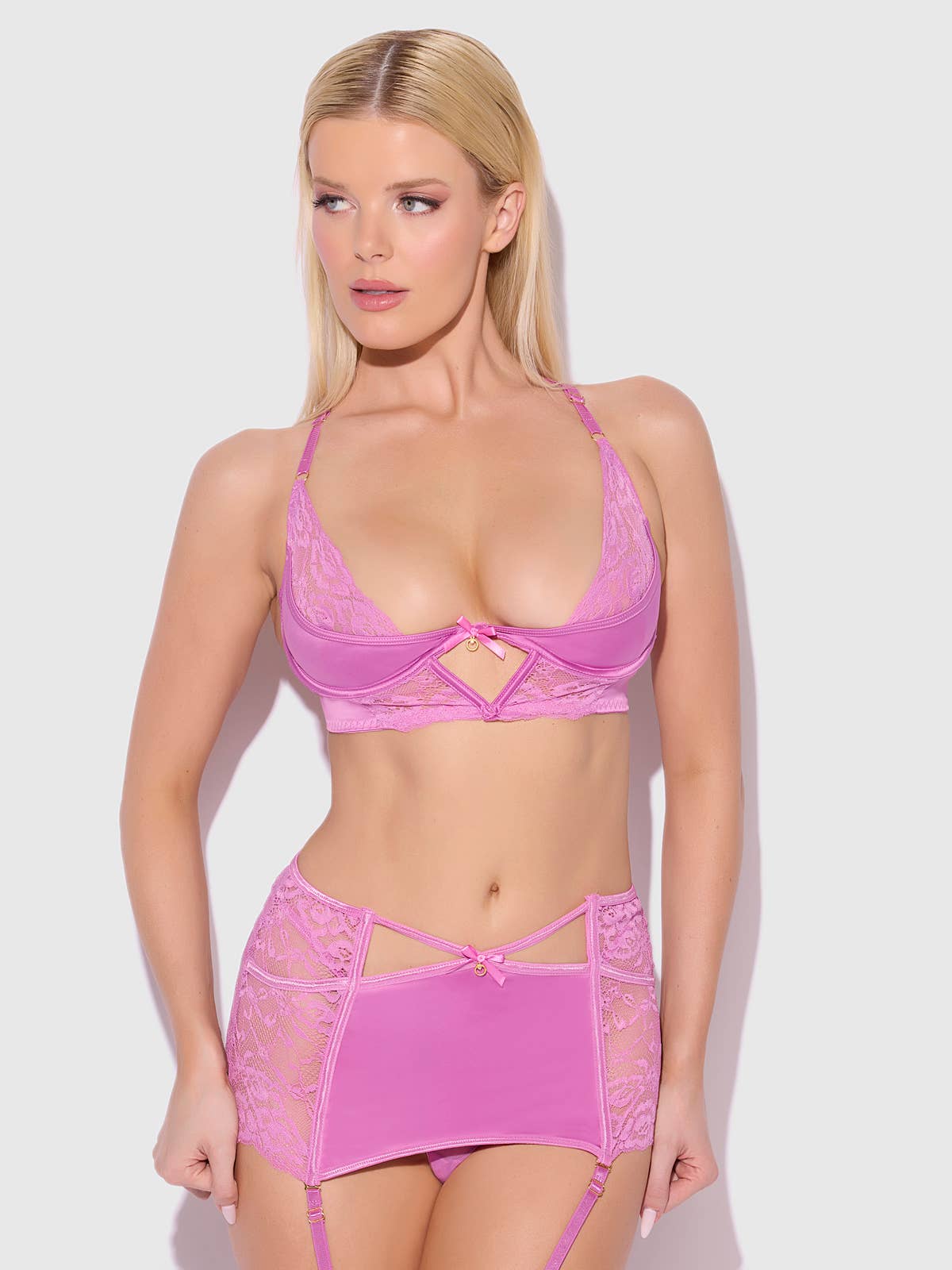 Natasha Lace Bra & Garter Skirt Set