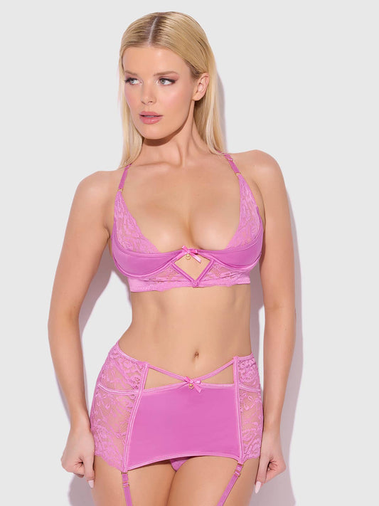 Natasha Lace Bra & Garter Skirt Set