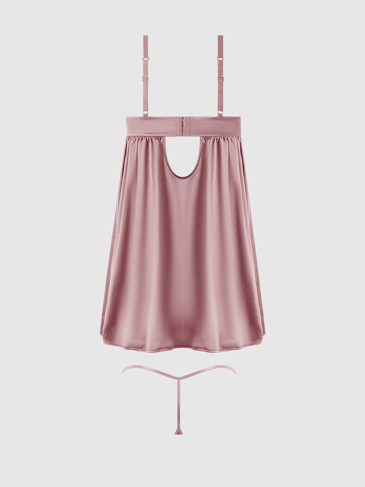 Brigeta Satin & Mesh Babydoll Set