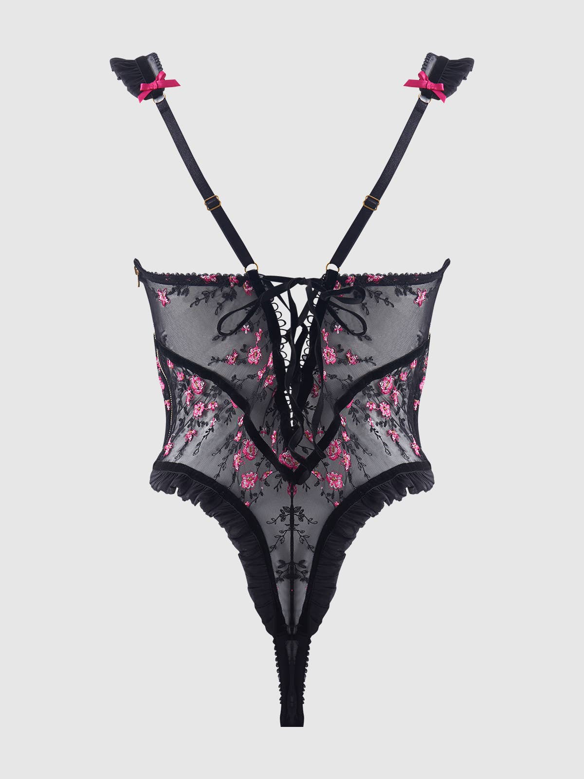Harper Embroidered Mesh Teddy
