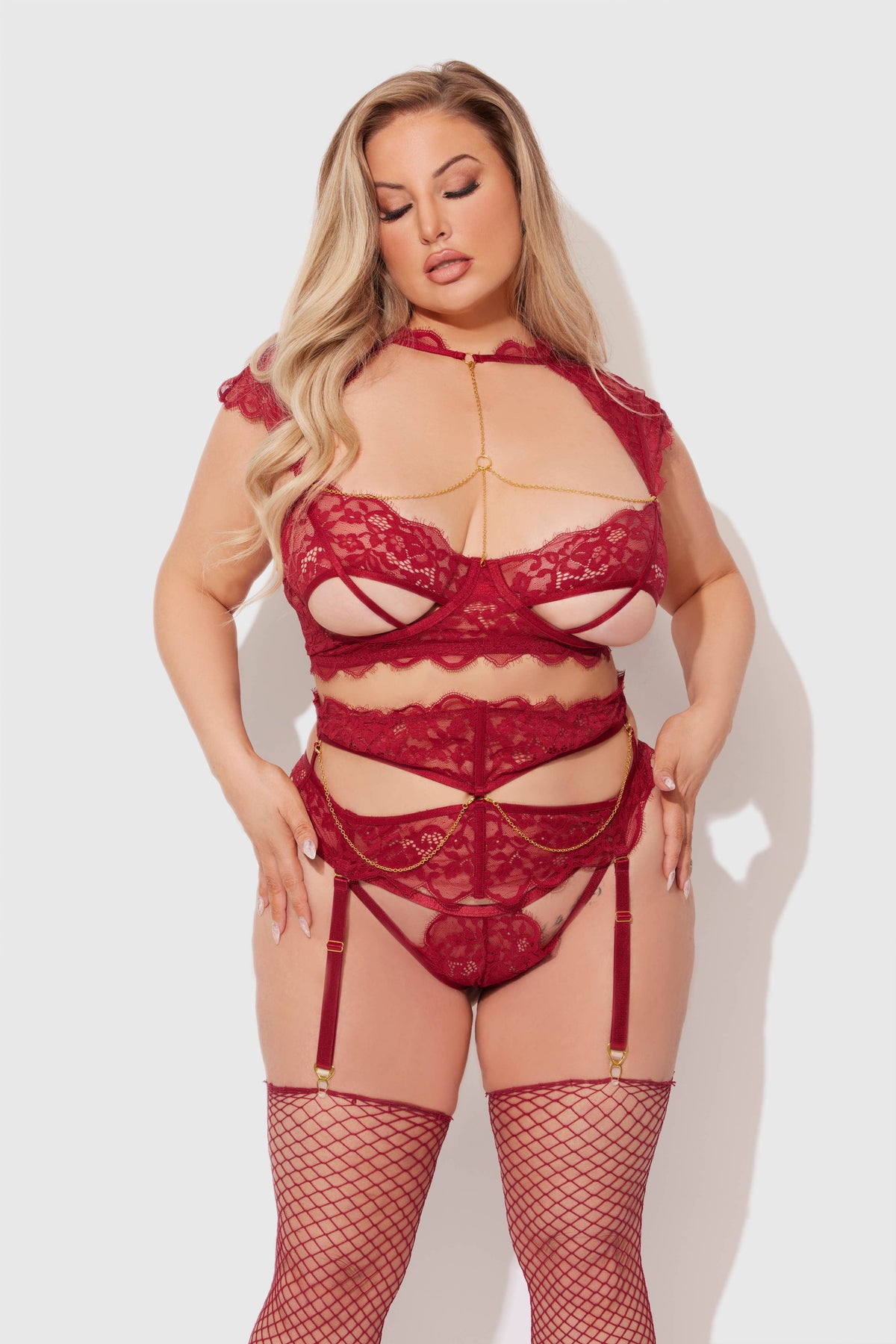 Dezi Lace & Chain Lingerie Set