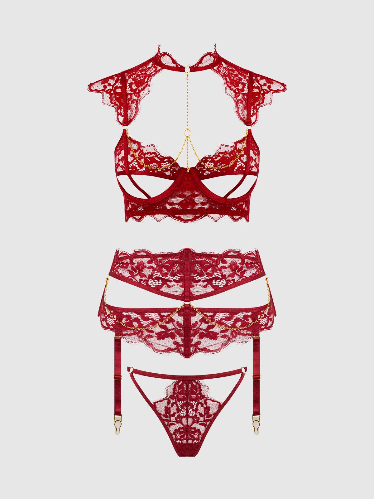 Dezi Lace & Chain Lingerie Set