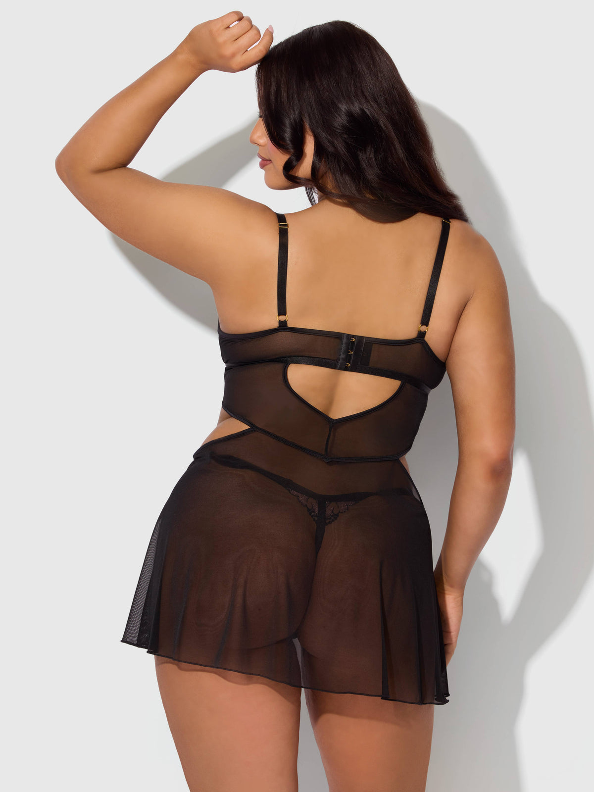 Nova Blacklight Lace Babydoll Set