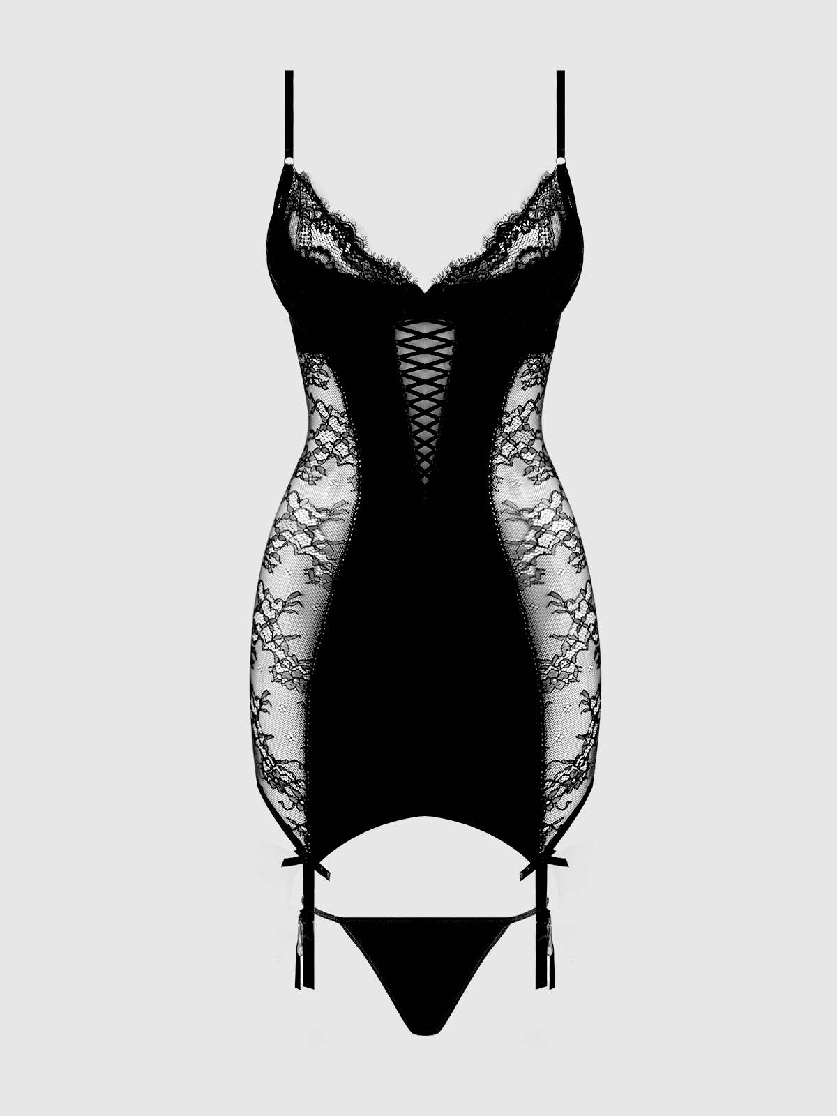 Madeline Satin & Lace Chemise Set