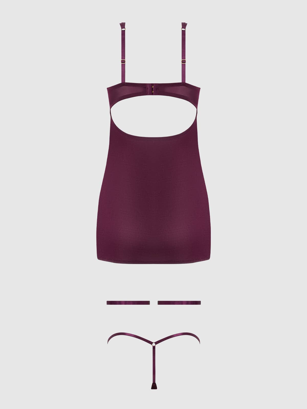 Yasmine Shimmer Garter Chemise Set