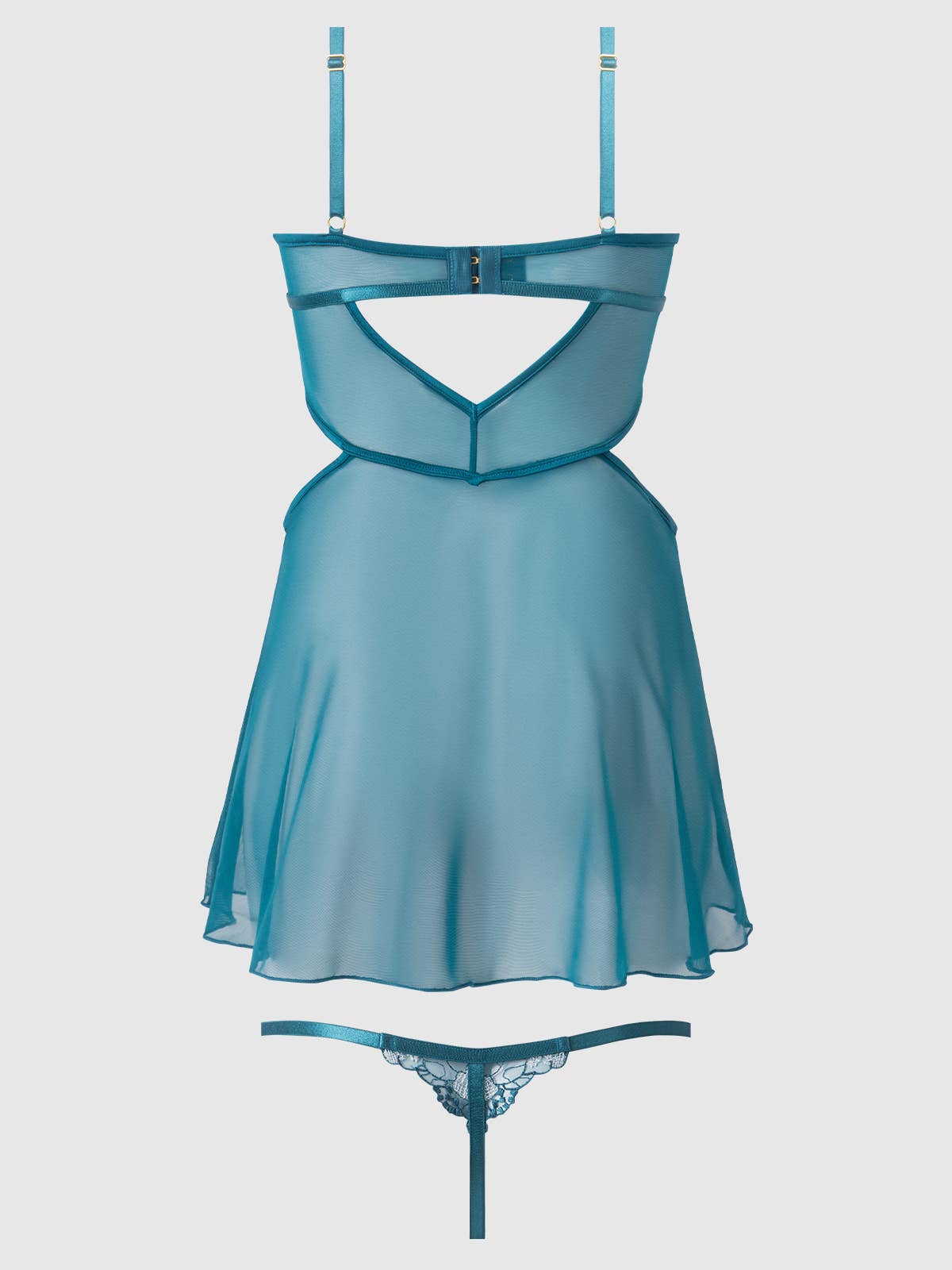 Nova Blacklight Lace Babydoll Set