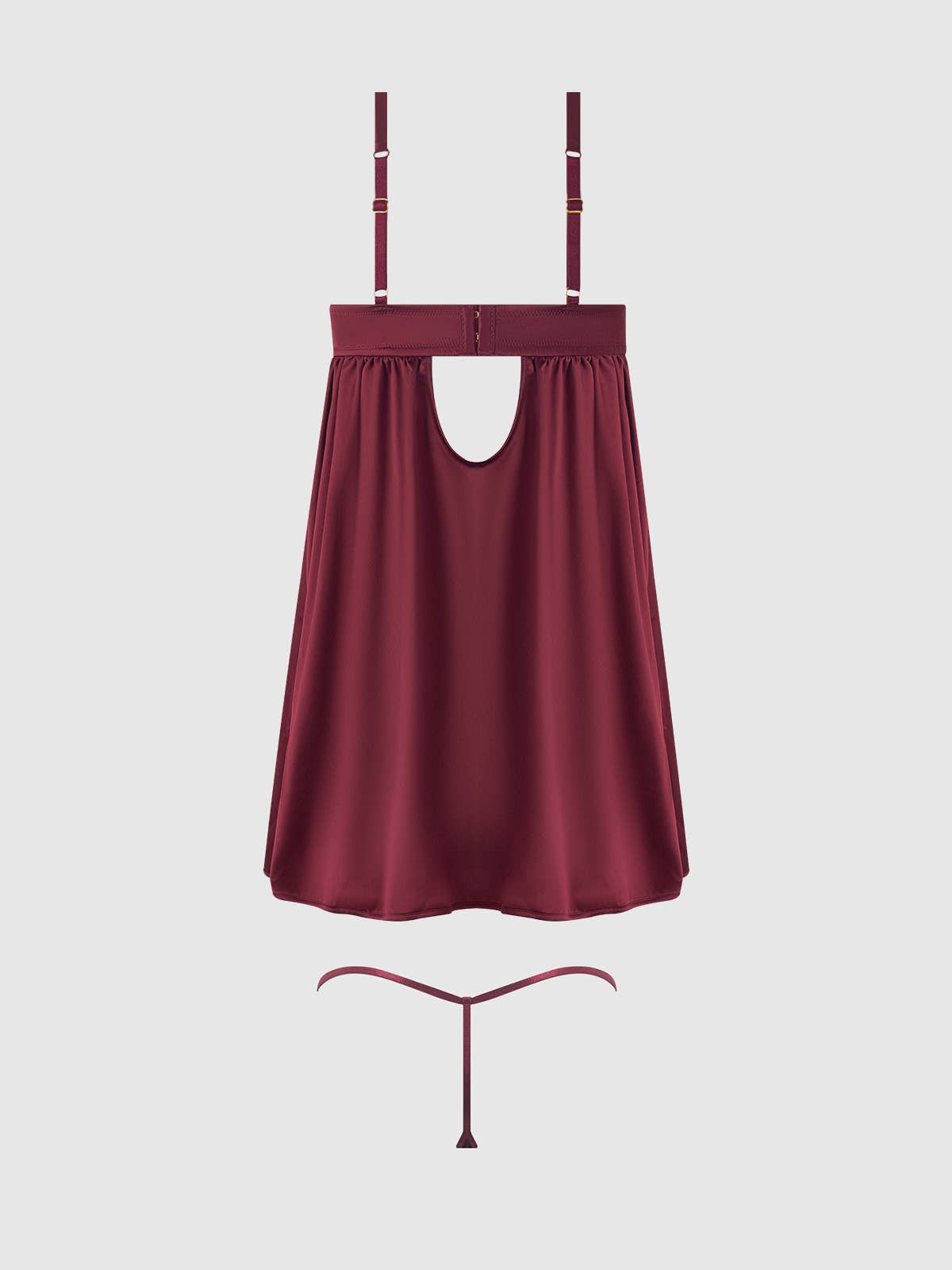 Brigeta Satin & Mesh Babydoll Set